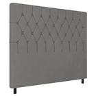 Cabeceira Cama Box Solteiro Potenza 90cm Suede Cinza - Desk Design