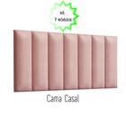 Cabeceira Cama Casal 140x60cm Kit com 7 Módulos Estofados Auto Adesivo - E-NOVA MÓVEIS