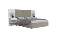 Cabeceira cama casal box zara com mesa de cabeceira branco