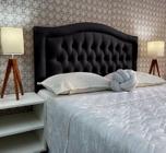 Cabeceira Cama Casal Capitonê Sophia Provençal Corano Preto 60 RBL