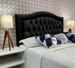 Cabeceira Cama Casal Capitone Sophia Provençal Suede Preto 60 RBL