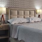 Cabeceira Cama King Módena H8 Diamond Suede Bege 60 RBL