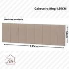 Cabeceira Cama King Painel Estofada 1,95 Almofadada Bege - Decor Moveis