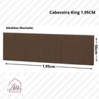 Cabeceira Cama King Painel Estofada 1,95 Almofadada Marrom - Decor Moveis