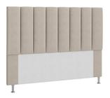 Cabeceira Cancun Para Cama Box King 195 Cm Suede Bege - LM DECOR