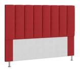 Cabeceira Cancun Para Cama Box King 195 Cm Suede Vermelho - LM DECOR