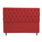 Cabeceira Capitonada King SRJ Suede Cor Vermelho 195 cm