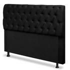 Cabeceira Capitonê Casal King 195cm Para Cama Box Paris Suede Preto - DS Móveis