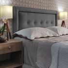 Cabeceira Casal 140 Cama Box Diamond Veneza 05 Cinza Suede Painel RBL