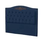 Cabeceira Casal 140cm Decorativa Maitê Veludo Azul Marinho - Montanaris Decor