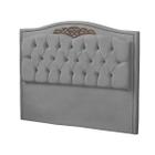 Cabeceira Casal 140cm Decorativa Maitê Veludo Cinza - Montanaris Decor