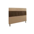 Cabeceira Casal 140cm Para Cama Box Isabela Suede Bege/Marrom - DS Móveis