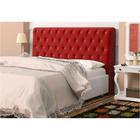 Cabeceira Casal 140cm Para Cama Box Lady Suede Vermelho Botões Strass - SA Móveis