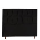 Cabeceira Casal 140cm Roma Suede Preto - D'Classe Decor