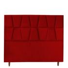 Cabeceira Casal 140cm Roma Suede Vermelho - D'Classe Decor