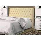 Cabeceira Casal King 190 cm Para Cama Box Lady Napa Bege Botões - DS Estofados - Estopar