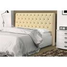 Cabeceira Casal King 195 cm Para Cama Box Lady Napa Bege Botões - DS Estofados