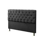 Cabeceira Casal King 195cm Para Cama Box Sofia Suede Preto - DS Móveis