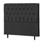 Cabeceira Casal King Veneza 190cm Para Cama Box Suede Preto - DS Estofados - Estopar