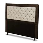 Cabeceira Casal Queen 160 cm Para Cama Box Berlim Suede Marrom/Marfim - SA Móveis