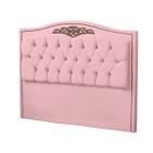 Cabeceira Casal Queen 160cm Decorativa Maitê Veludo Rosa - Montanaris Decor