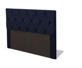 Cabeceira Casal suede azul marinho 1,95 cm Estofada com Botão para Cama Box Atena Biselos-Decor