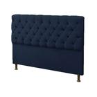 Cabeceira Casal Super King 195cm Para Cama Box Sofia Suede Azul Marinho - DS Estofados