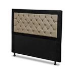 Cabeceira Casal140 cm Para Cama Box Berlim Suede Preto/Marfim  - SA Móveis