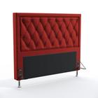 Cabeceira Centaurus 140 Para Cama Box de Casal A-020 Couro Artificial Vermelho Aradecor