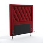 Cabeceira Centaurus 90 Para Cama Box de Solteiro N-033 Veludo Vermelho Aradecor