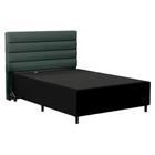 Cabeceira com Base para Cama Box Casal 138x188cm Hit ID5 Corano Preto/Linho Verde - Mpozenato