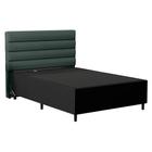 Cabeceira com Base para Cama Box Casal 138x188cm Hit ID5 Linho Verde/Suede Preto - Mpozenato