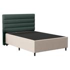 Cabeceira com Base para Cama Box Casal 138x188cm Hit ID5 Suede Bege/Linho Verde - Mpozenato