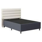 Cabeceira com Base para Cama Box Casal 138x188cm Hit ID5 Suede Cinza/Linho Cru - Mpozenato