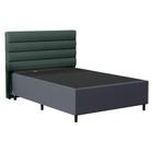 Cabeceira com Base para Cama Box Casal 138x188cm Hit ID5 Suede Cinza/Linho Verde - Mpozenato