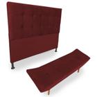 Cabeceira com Calçadeira Queen 160cm Maya Suede Bordô - Sheep Estofados