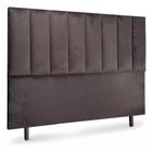 Cabeceira de Cama Box Carla Casal 195 cm Suede Marrom - EC Móveis