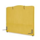 Cabeceira de Cama Box Casal 138 cm Moscou Larhome Suede Veludo Amarelo