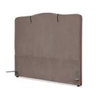 Cabeceira de Cama Box Casal 138 cm Moscou Larhome Suede Veludo Marrom