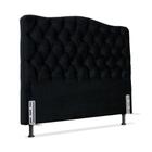 Cabeceira de Cama Box Casal 138cm Larhome Dunas Suede Veludo Preto.