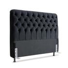 Cabeceira de Cama Box Casal 138cm Pádua Veludo Preto - TNA Decor