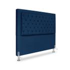 Cabeceira de Cama Box Casal 140 cm Baronesa - Veludo Azul