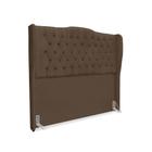 Cabeceira de Cama Box Casal 140 cm Dubai Premium - Veludo Marrom - Mallu Estofados