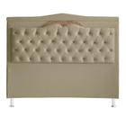 Cabeceira De Cama Box Helena Queen 160 cm Capitonê Retro Botão Encapados Suede Bege Eli Móveis