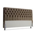 Cabeceira de Cama Box King 193 cm Padua Larhome Suede Veludo Marrom.