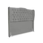 Cabeceira de Cama Box King 195 cm Dubai Premium - Veludo Cinza Grafite