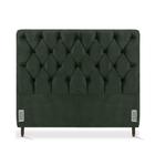 Cabeceira de Cama Box Queen 158 cm Marselha Larhome Suede Veludo Verde militar