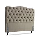 Cabeceira de Cama Box Viúva 128 cm Dunas Larhome Tecido Suede Veludo Marrom claro.