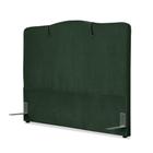 Cabeceira de Cama Box Viúva 128 cm Moscou Larhome Suede Veludo Verde Militar