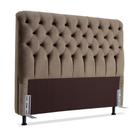 Cabeceira de Cama Box Viúva 128 cm Padua Larhome Suede Veludo Marrom.